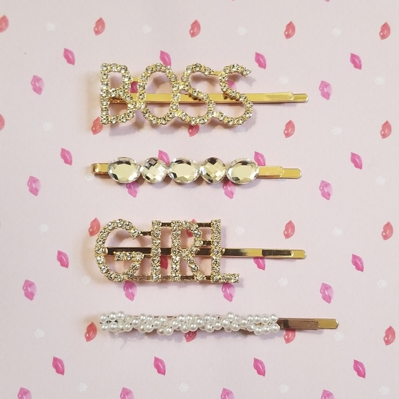 Accessories - Boss Girl bling clips set of 4